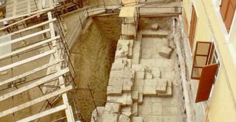Scavo delle fondazioni del tempio di Giove Capitolino nel Giardino Romano