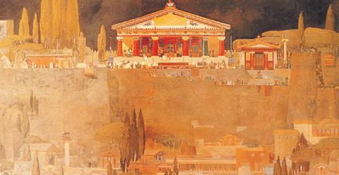 Il Campidoglio antico e il tempio di Giove Capitolino (disegno ricostruttivo, J. Carlu, 1924)