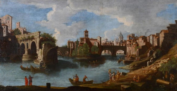 Artista attivo a Roma, Il Tevere a Ponte Rotto, XVIII secolo prima metà
