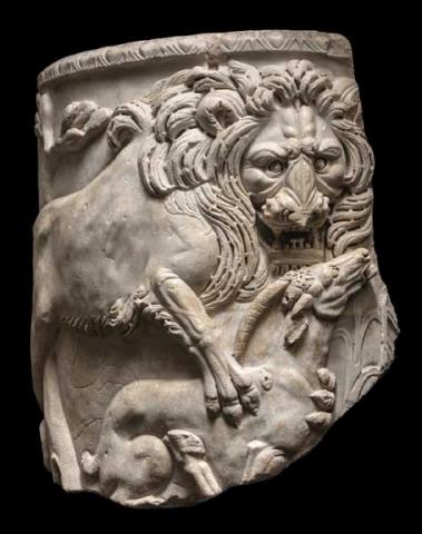 Sarcofago a lenos con leone e antilope, 270-280 d.C. - Musei Capitolini, Palazzo Nuovo  Roma, Italia © Foto di Zeno Colantoni
