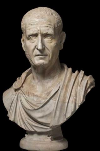 Ritratto di Traiano Decio su busto non pertinente, 249-251 d.C. - Musei Capitolini, Palazzo Nuovo  Roma,  Italia © Foto di Zeno Colantoni