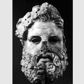 Zeus di Aigira, marmo, h. 77 cm,  Atene, National Archaeological Museum (Mouseio Ethnikon Archaiologikon)