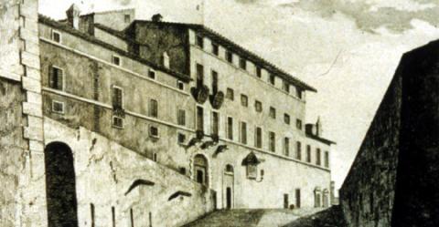 Facciata del Palazzo Caffarelli nell'Ottocento